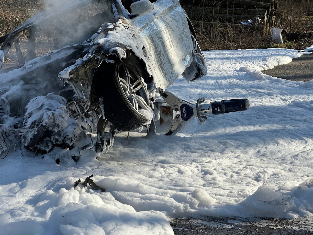 Feuer auf der Dammer Straße: Brennender Pkw drohte Waldbrand auszulösen Image 5